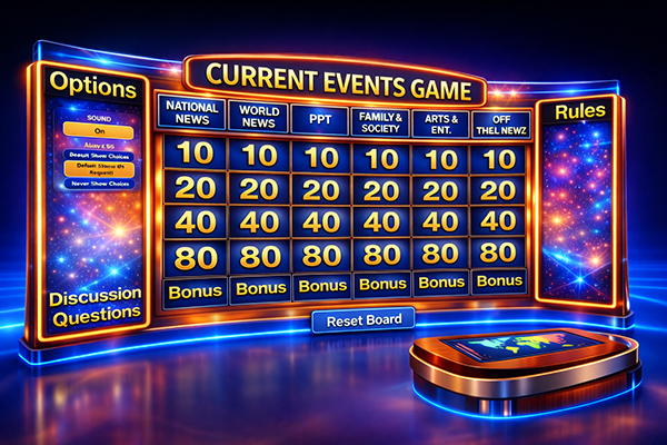 Jeopardy-style current events game demo